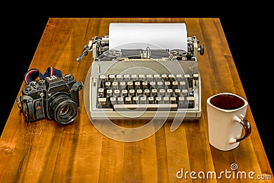 Vintage journalist`s desk Stock Photo